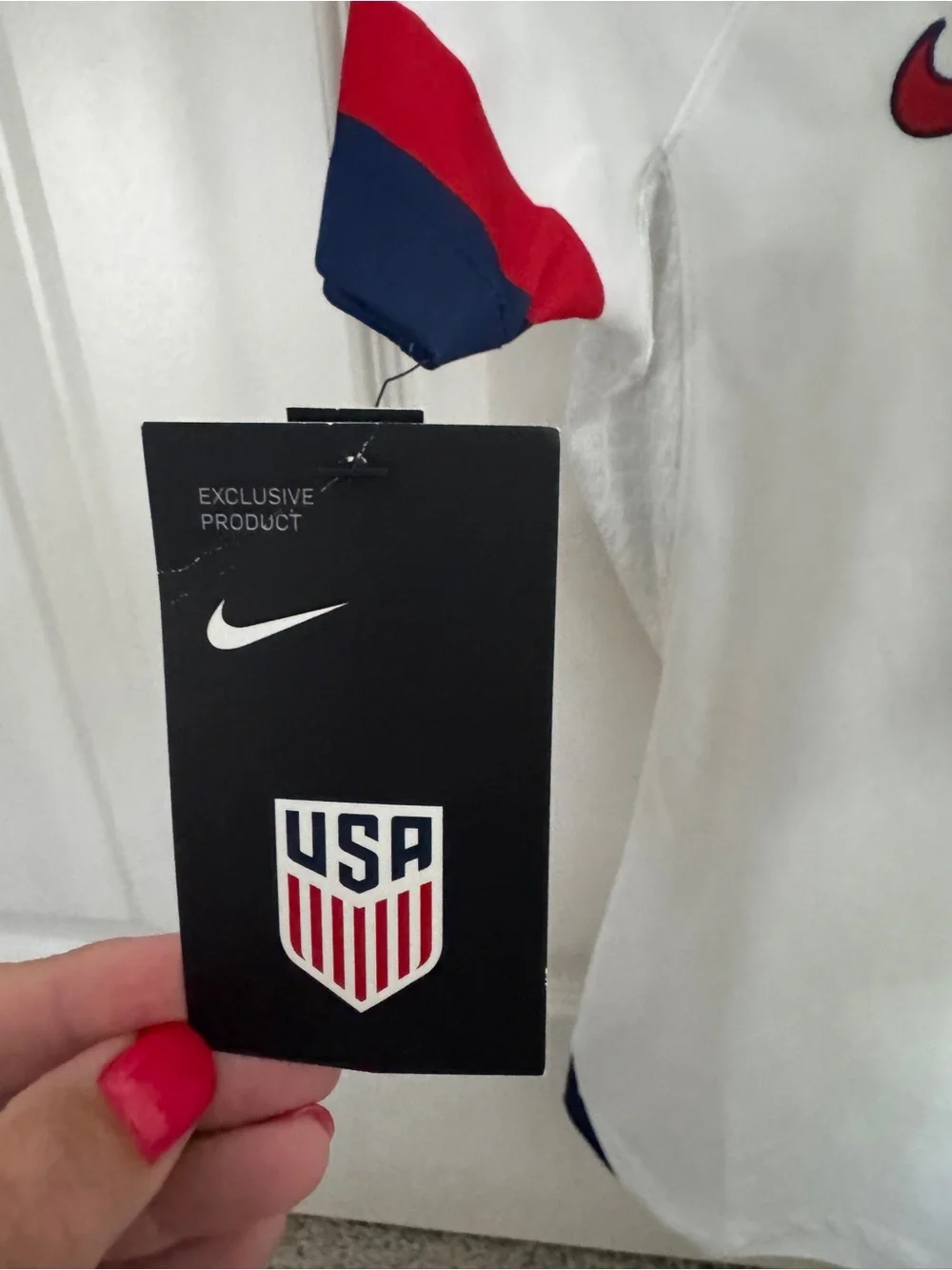 Nike White USA Women's Soccer Jersey with Red and Navy Accents
